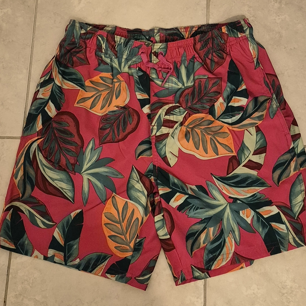 Old Navy Pink Leaf Print Shorts